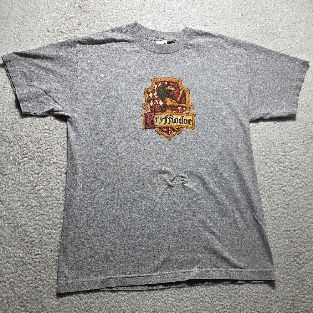 Vintage 2000 Warner Bros Harry Potter Gryffindor Mens Large Gray Graphic T-Shirt